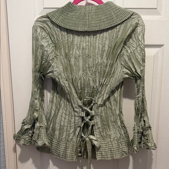 Agora Textured Green Top - Picture 3 of 3